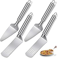 Patelai 4-Piece Stainless Steel Pie Server Set - Serrated Cake Cutters & Spatulas for Pies, Cakes, Brownies, Pizza, Lasagna