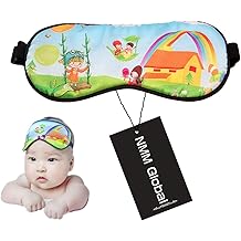 100% Natural Silk Sleep Eye Mask Kids, Cute Night Sleeping Mask with Adjustable Elastic Strap for Newborn (Baby Cute Child)