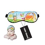NMM Global 100% Natural Silk Sleep Eye Mask Kids, Cute Night Sleeping Mask with Adjustable Elastic Strap for Newborn (Baby Cute Child)