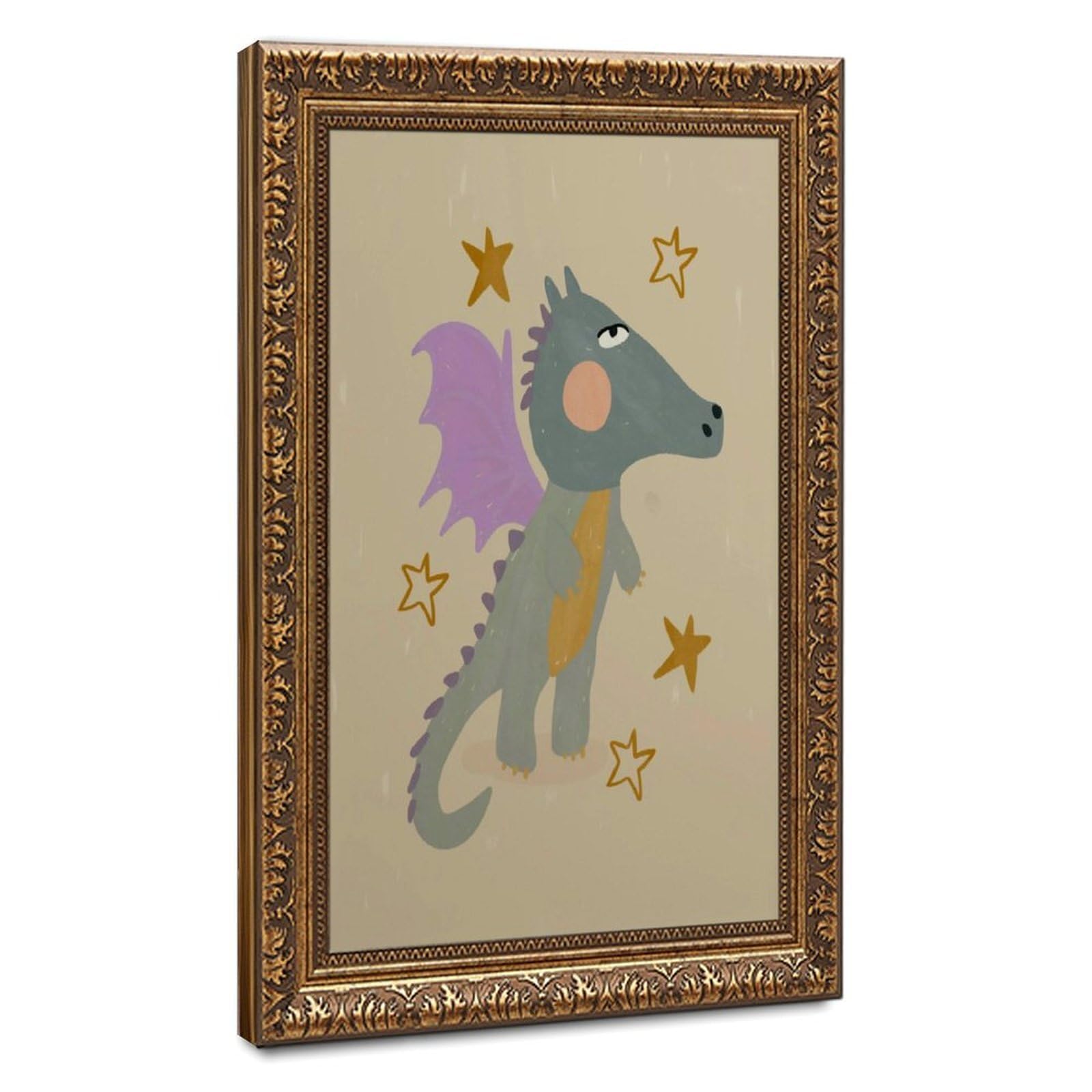 Bareronor Kids Dragon Poster Canvas Poster Bedroom Decor Landscape Office Room Decor Gift 24" L X 36" W