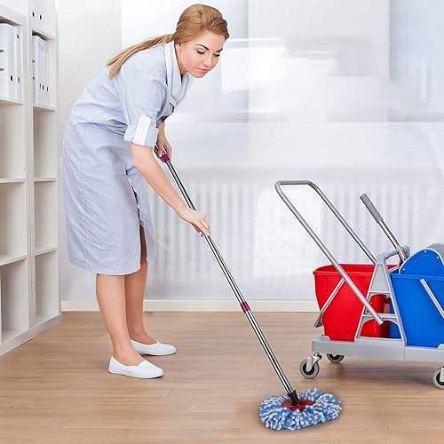 Miniatura 8 de Qulable Mango de repuesto para trapeador giratorio, mango de repuesto de 4 secciones de 30 a 58 pulgadas, compatible con trapeador giratorio O-Ceda,