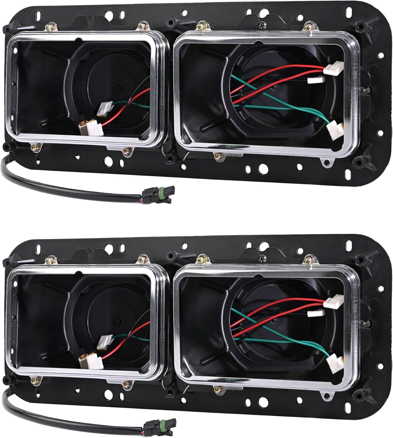 Headlight Housing Base with Wire Harness Compatible with Kenworth T400 T600 T800 W900 K100 C500 Peterbilt 378 379 Western Star 4900 Freightliner FLD Classic XL Driver and Passenger Side