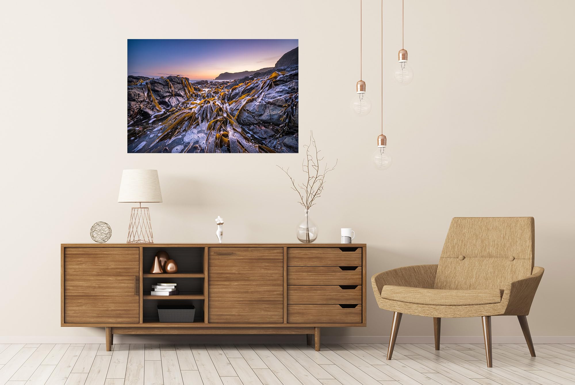 islandburner Póster premium fascinante paisaje costero mural salón para amantes de la naturaleza - gran formato