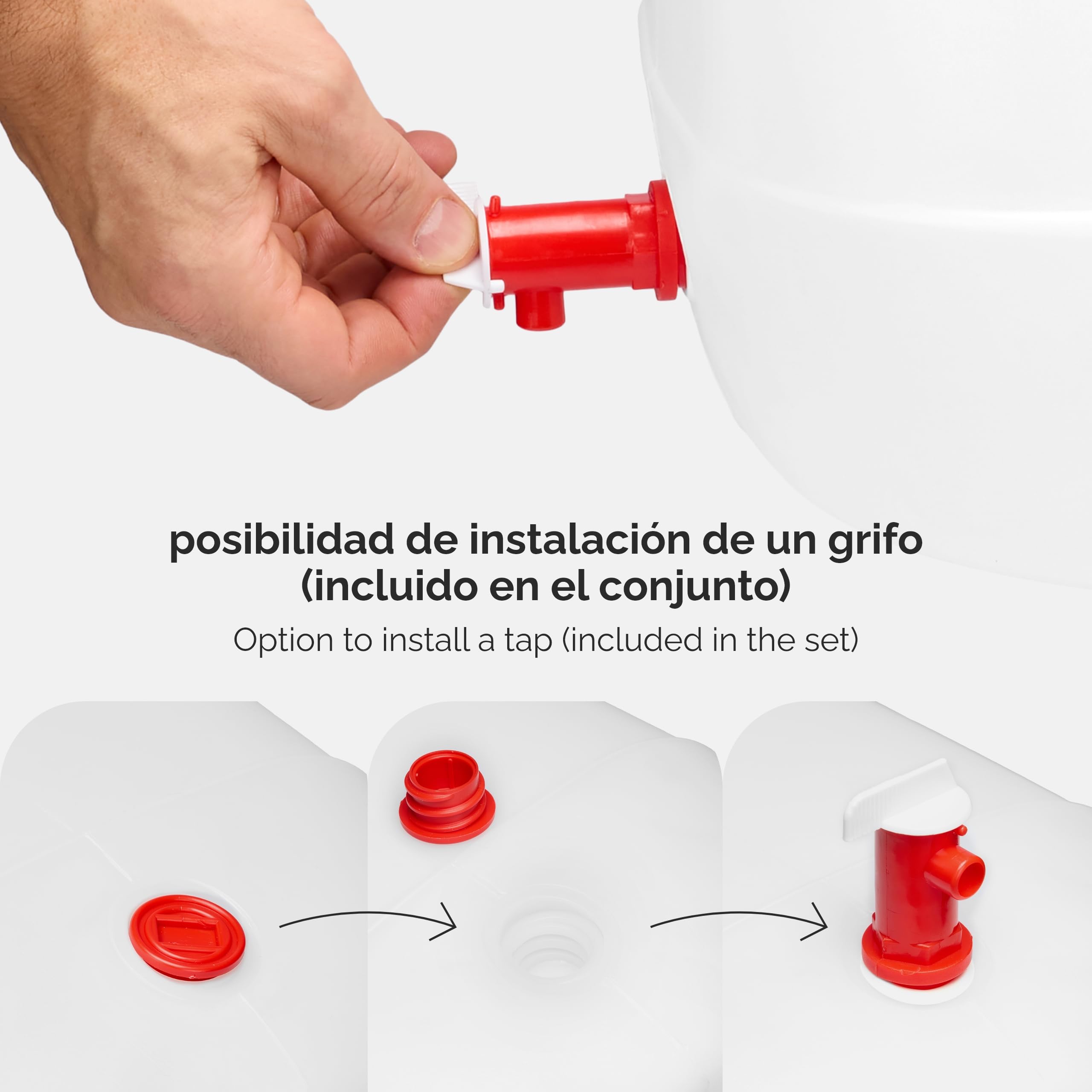 Garronda Garrafa Agua con Grifo sin BPA Bidon 20 litros Depósito de Camping Accesorios Garrafa con Grifo Deposito Agua Camper 2 Pack Blanco GD-0083