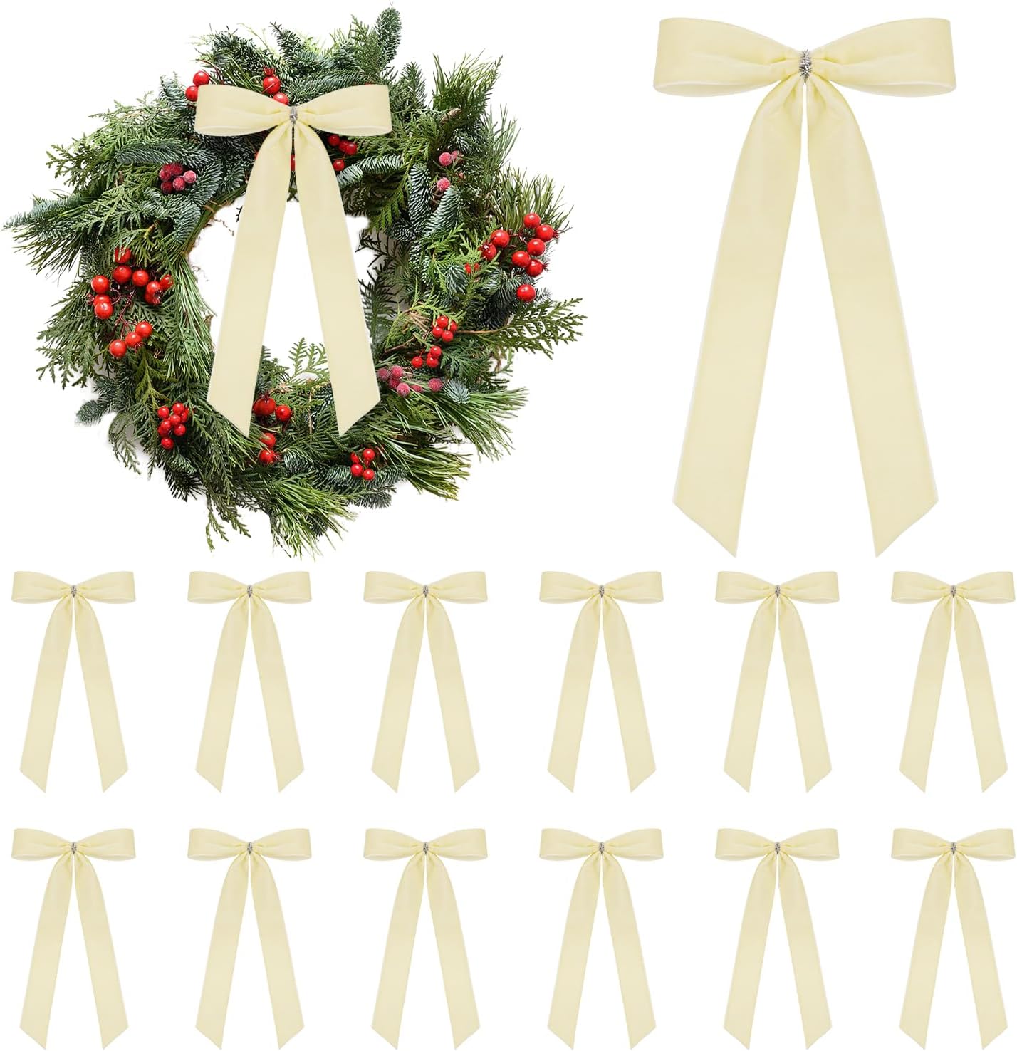 Amazon.com: 12 Pcs Velvet Christmas Bows - 6.3''x9.84'' Vintage Ribbon ...