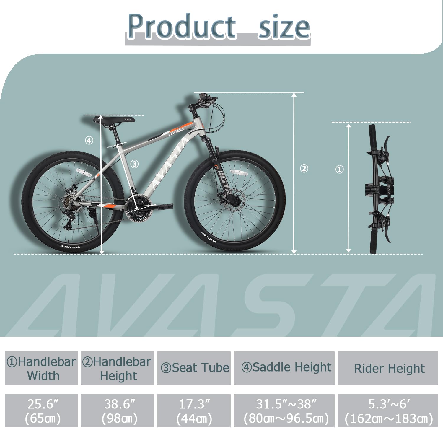 AVASTA AV300 26 27.5 inch Mountain Bike with 21-Speed，Aluminum Frame, Dual Disc Brake, Comfortable Saddle,Multiple Colors