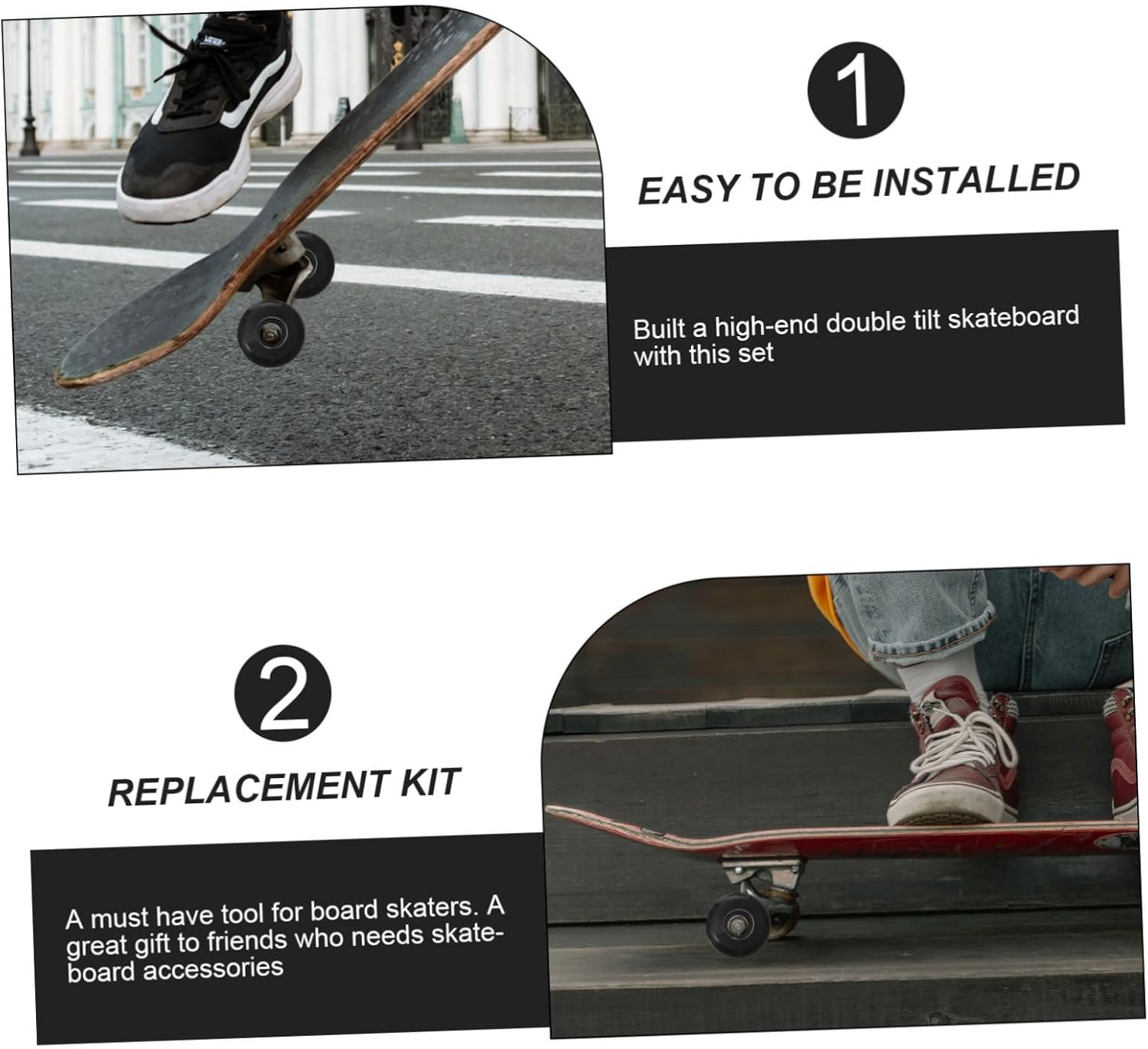 balacoo Skateboard Holder Combination Skateboard Tool Block and Tackle Pulley System Wheels Bearing Sturdy