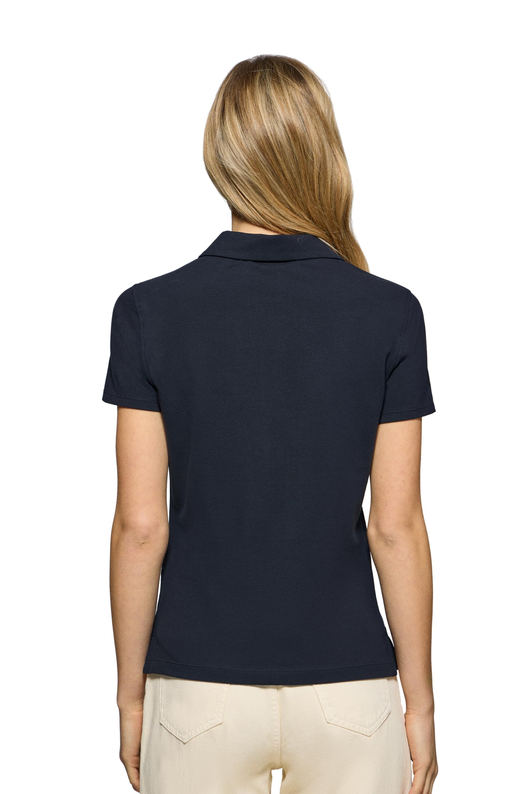 Polo Club Poloshirt Damen Baumwolle mit fünf Knöpfen und Stickerei