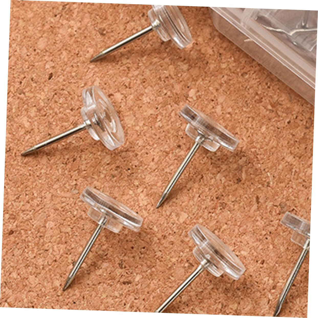 OSALADI 4 Ensembles Ongles en Forme D'id À Tête Plate Poussée De Base Pinces À Punaises Virement Clair Photo des Punaises du Pouce pour Tableau De Liège Le Fer 200 Pièces * 4