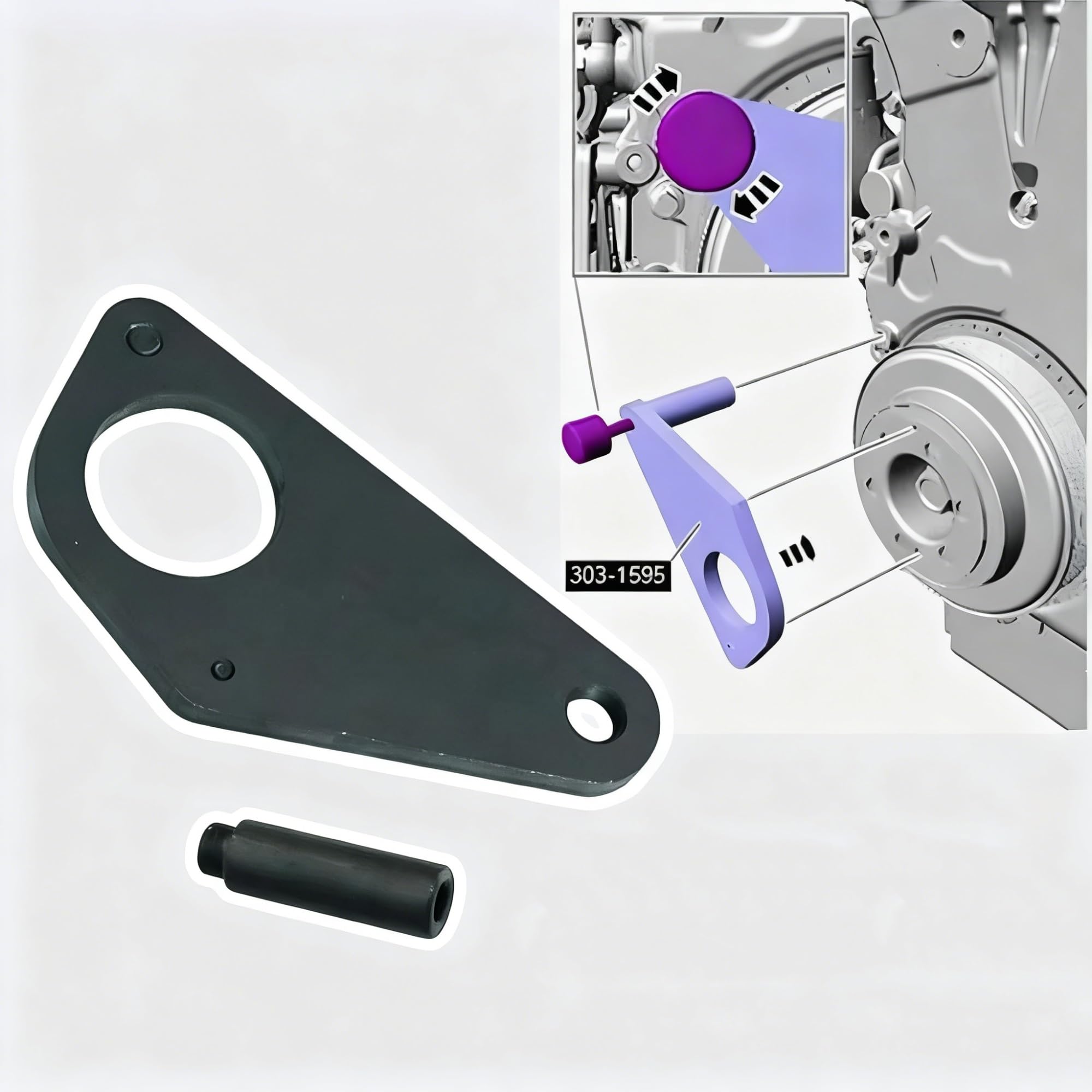 Set Strumenti Messa Fase Strumento di Fasatura Dell'albero A Camme E Dell'albero Motore Compatibile con Jaguar 2.0T per Evoque 303-1600 303-1595 303-1521 303-1594 303-748 303-1390A