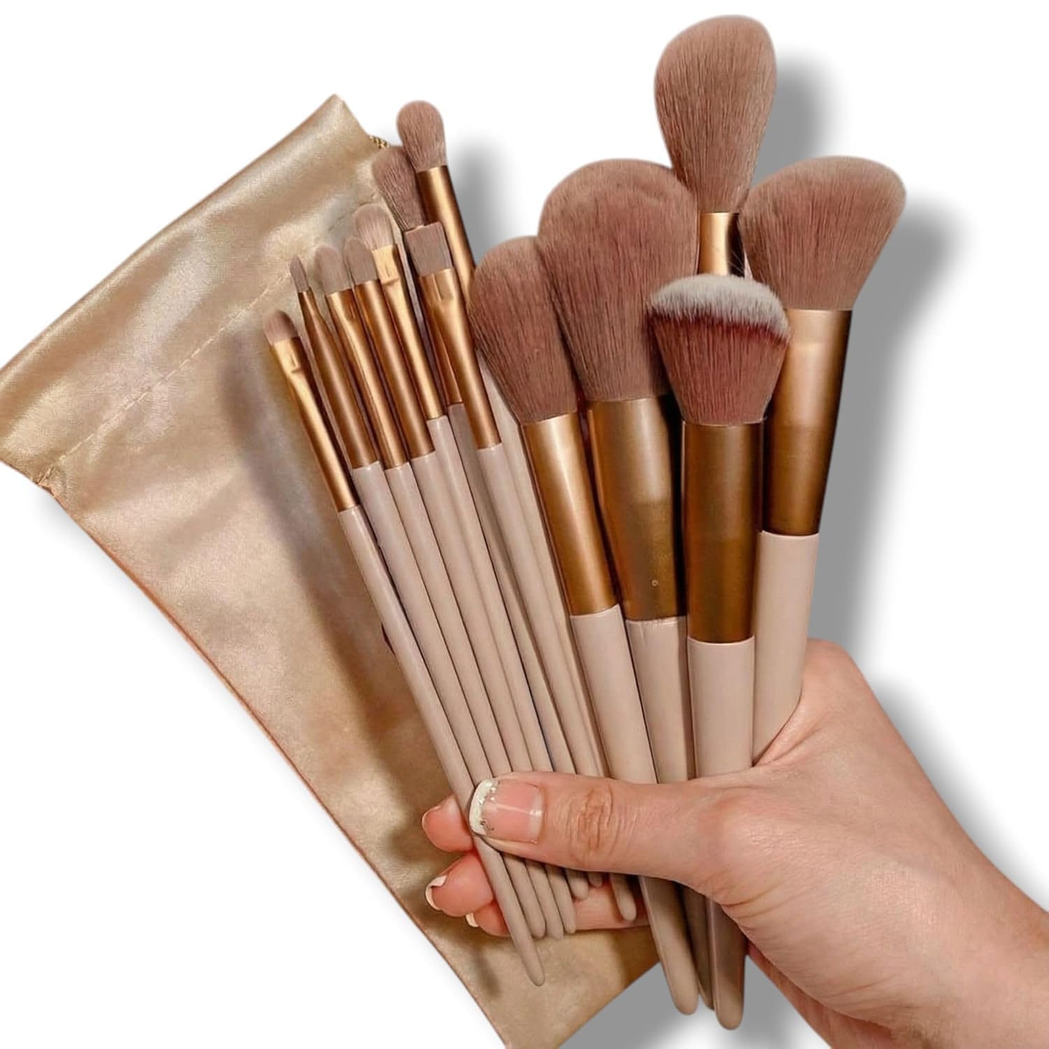 13 Pcs Professional Makeup Brush Set | Soft Synthetic Cosmetic Brushes Kit for Foundation, Powder, Blush, Eyeshadow, Concealer & Blending | Beauty Makeup Tools for Women (Brown)-picture-31
