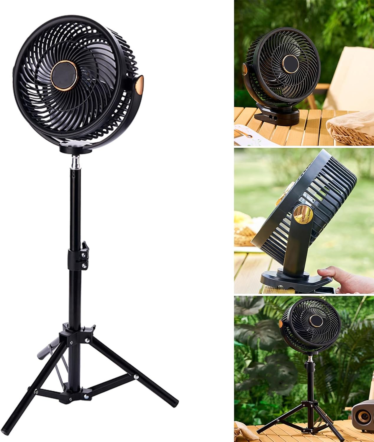 Fans, USB Desk Fan Rechargeable Battery Operated Camping Fan Adjustable Speed Cooling Device for Workstations Nursery Tent