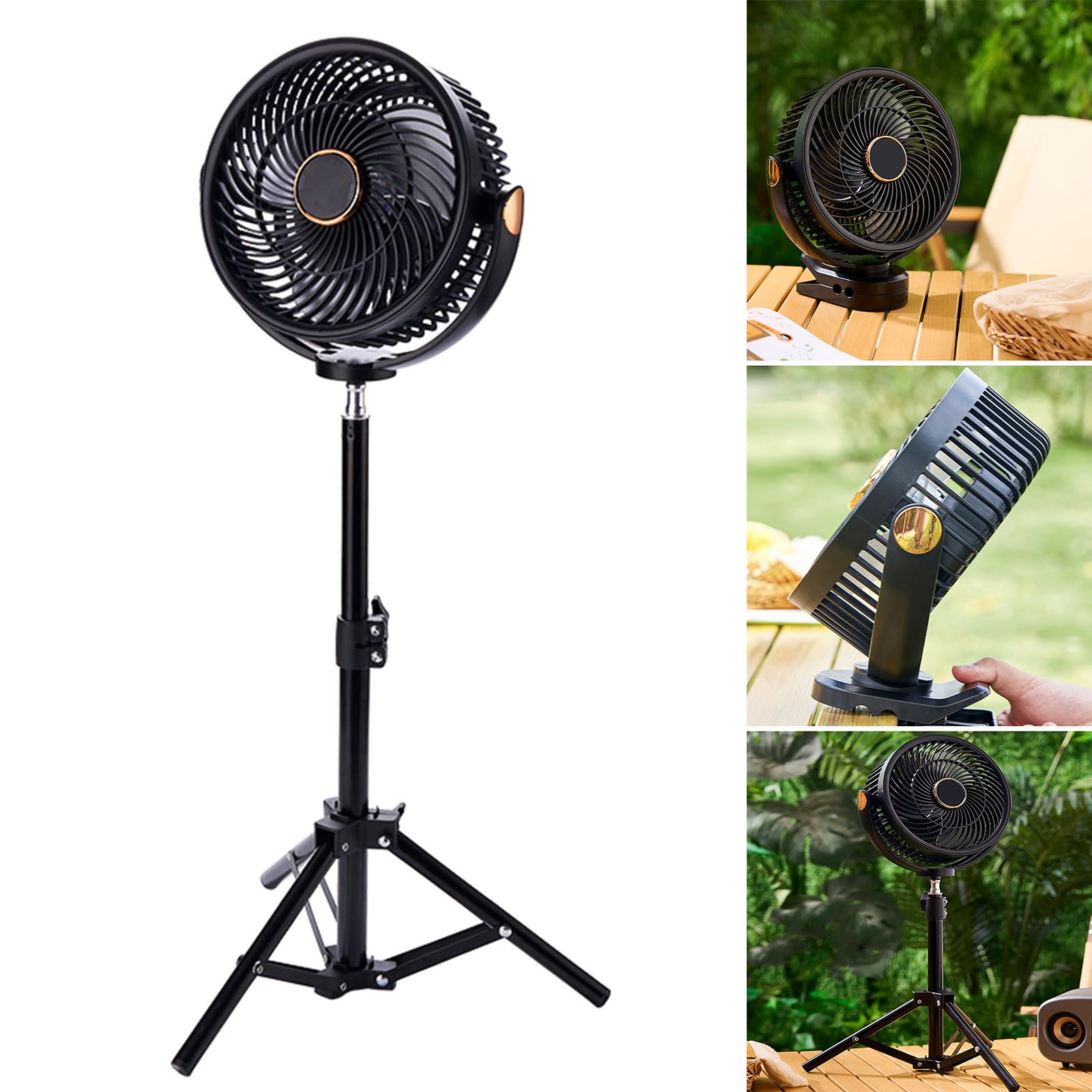 Ventilatore da Tavolo USB Ventilatore da Campeggio a Batteria Ricaricabile Dispositivo Raffreddamento a velocità Regolabile per postazioni Lavoro Tenda da Campeggio all ' Aperto