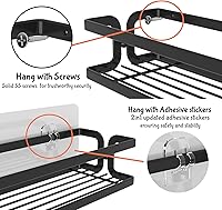 Vista 6 de 3 Pack Spice Rack Wall Mount With Paper Towel Holder and Hooks, Screw or Adhesive Hanging Spice Shelf,Space Saving Spice Organizer for Seasonings