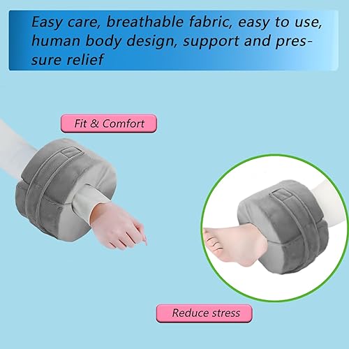 Miniatura 5 de Almohada de elevación de pie y tobillo para úlceras de cama y recuperación quirúrgica, protectores de talón de espuma de alta densidad con funda