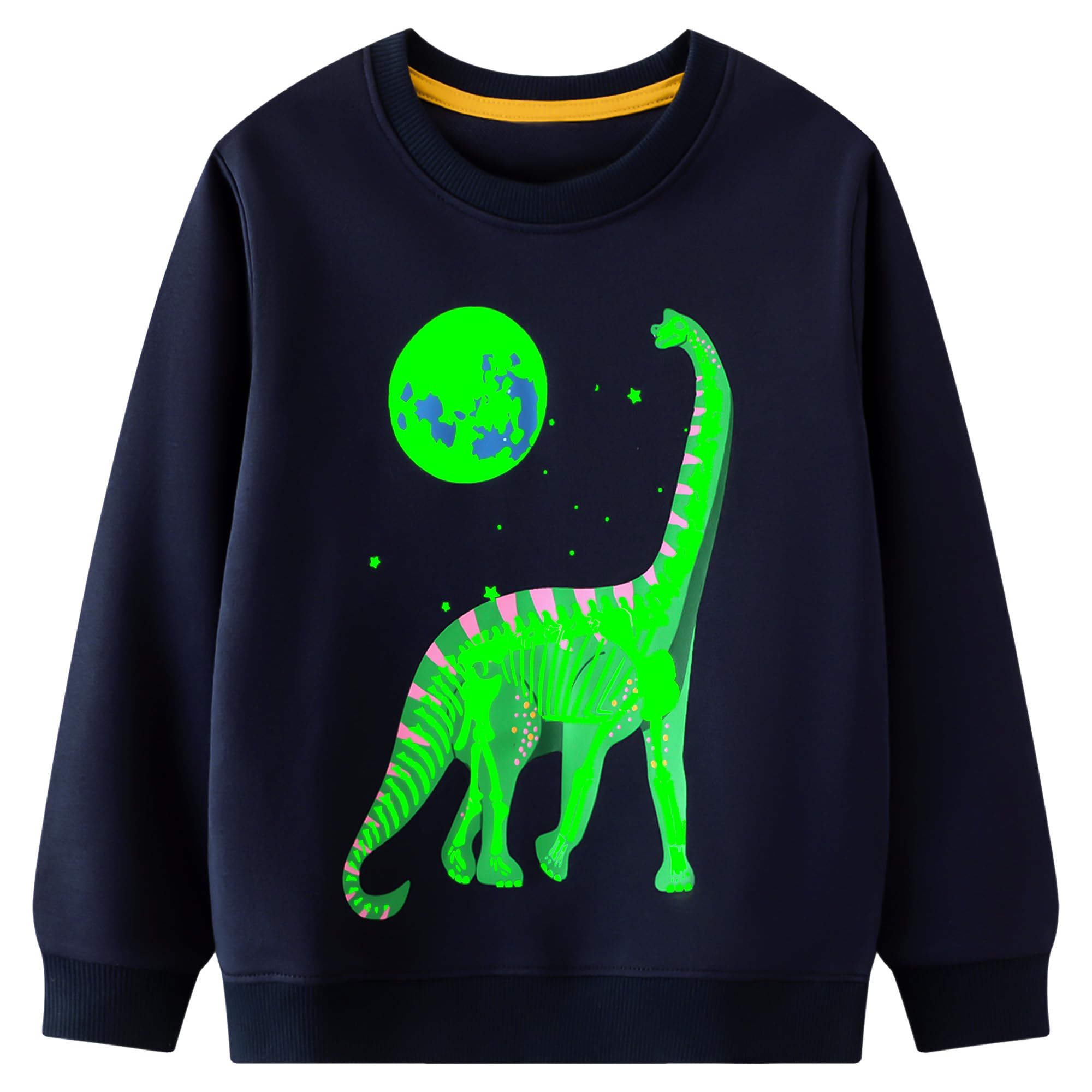 Sudaderas Niño Algodón Dinosaurio Dibujos Pullover Cuello Redondo Manga Larga Camiseta Niños Sin-Capucha Sweatshirt Casual Deporte Jersey Infantil Ropa Regalo para 2-7 Años