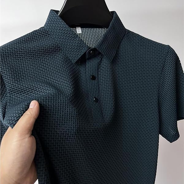 Men's Breeze Polo Shirts Beer Belly Breeze Short Sleeve Wear Collared Textured Shirt Stretchy Quick Dry Casual Golf - 4