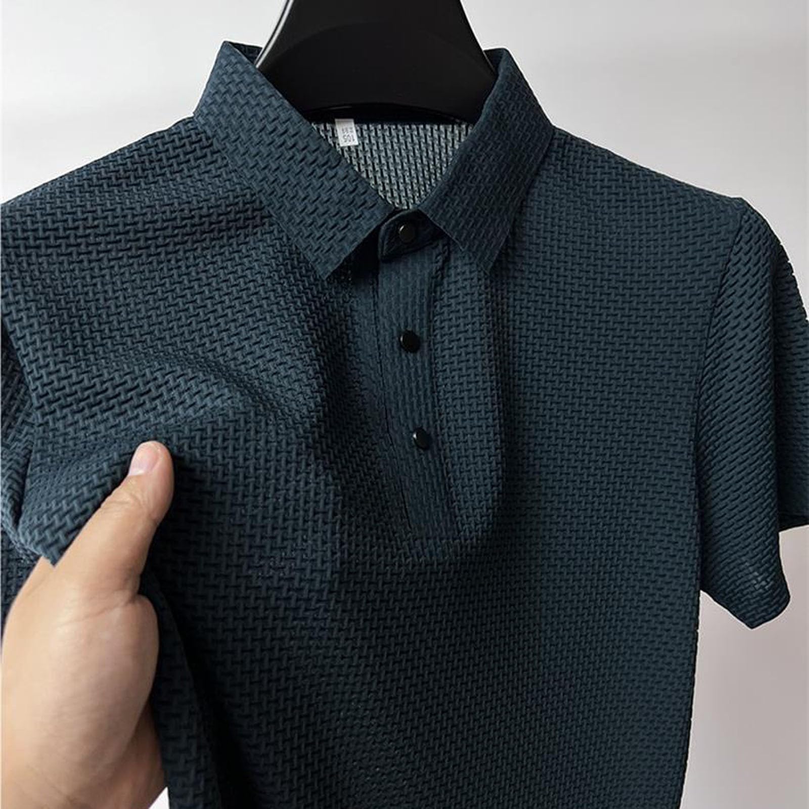 Men's Breeze Polo Shirts Beer Belly Breeze Short Sleeve Wear Collared Textured Shirt Stretchy Quick Dry Casual Golf — view 4