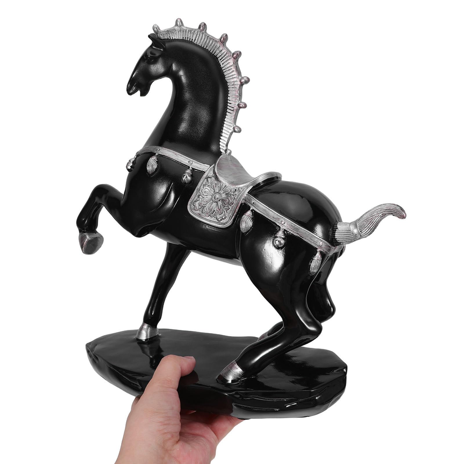PRETYZOOM Stehende Pferdestatue mit Feng Shui Funktion aus Kunstharz Pferdefigur als Glücksbringer und Tischdekoration für 2026 Chinesische Tierkreiszeichen für Zuhause und Geschenk
