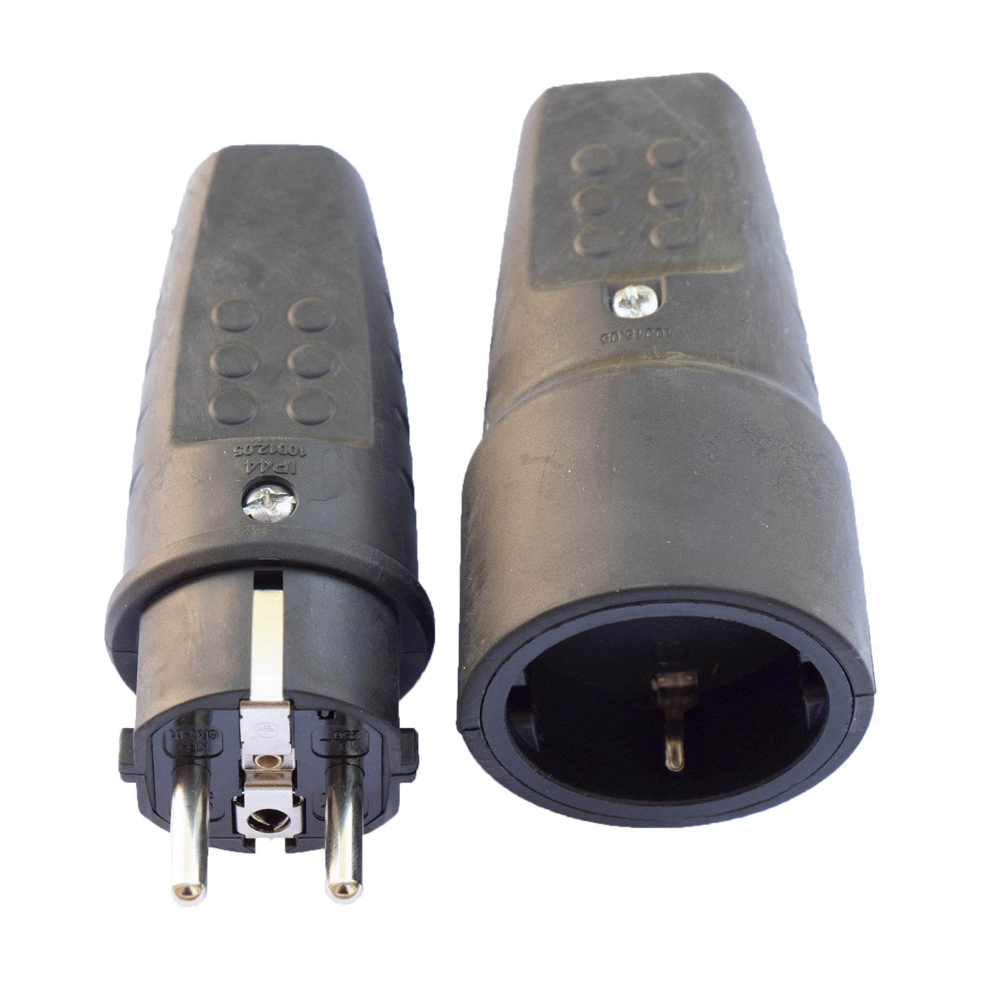 Aicharynic Schuko Plug, 4 Pieces Protective Contact, Rubber Earthing Contact Plug 1 X