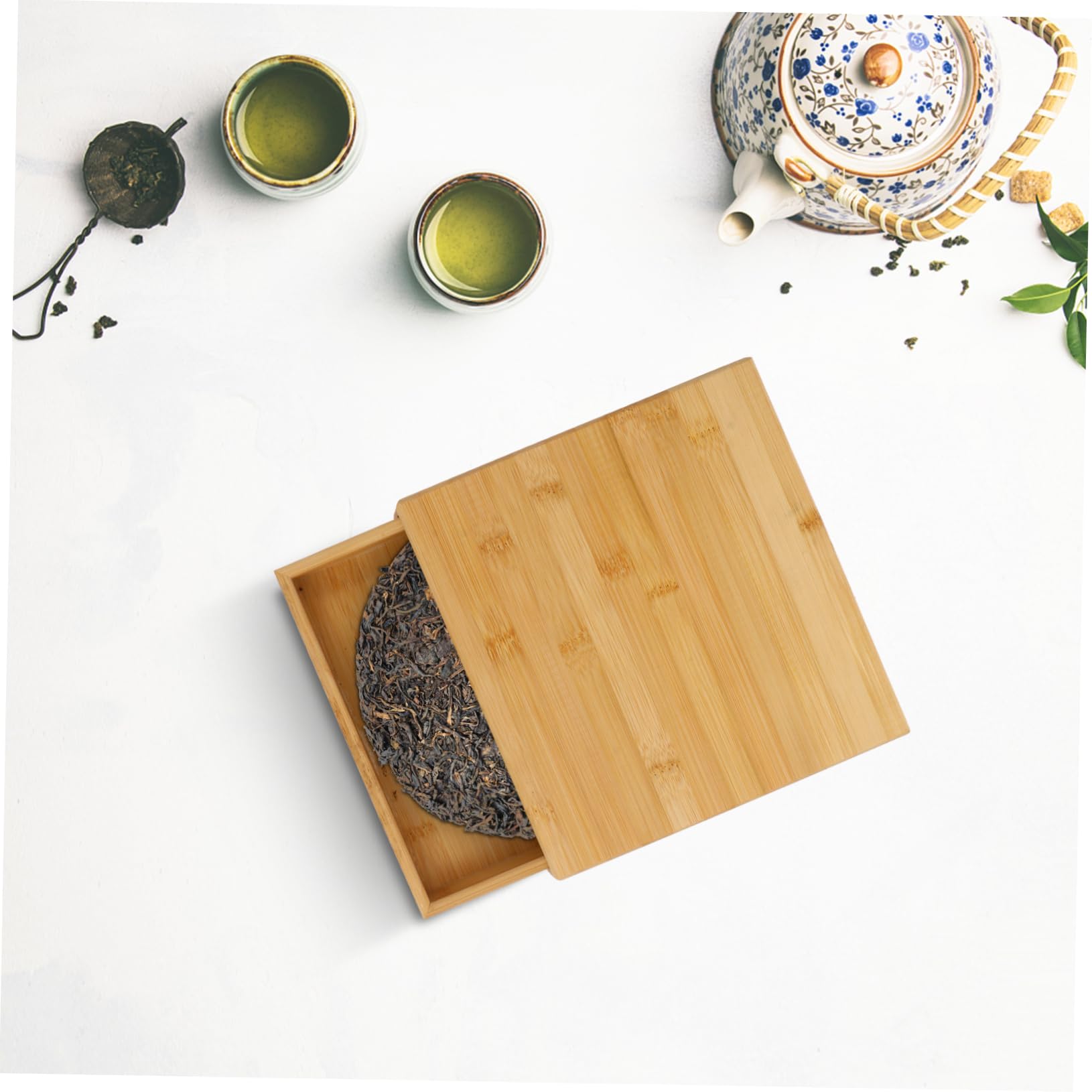 Caja de Madera para Almacenamiento, Estilo Retro para Pastel de Té Caqui