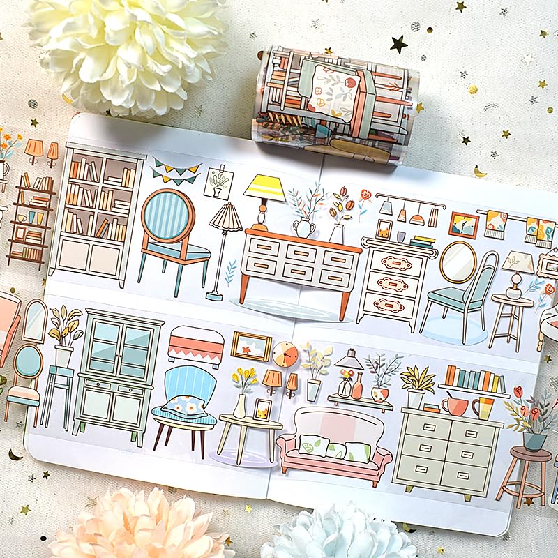 Kailikin Retro Architecture/Slate Road/high Mountains/Snow Scenery washi Tape for journaling Diary, Laser Gold/Silver Landscape PET Tape for