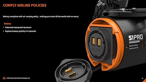 Miniatura 6 de Lefeet S1 Pro - Scooter subacuático de 4.2 Mph Hélice eléctrica para moto acuática, motor de buceo, equipo de esnórquel (paquete A)