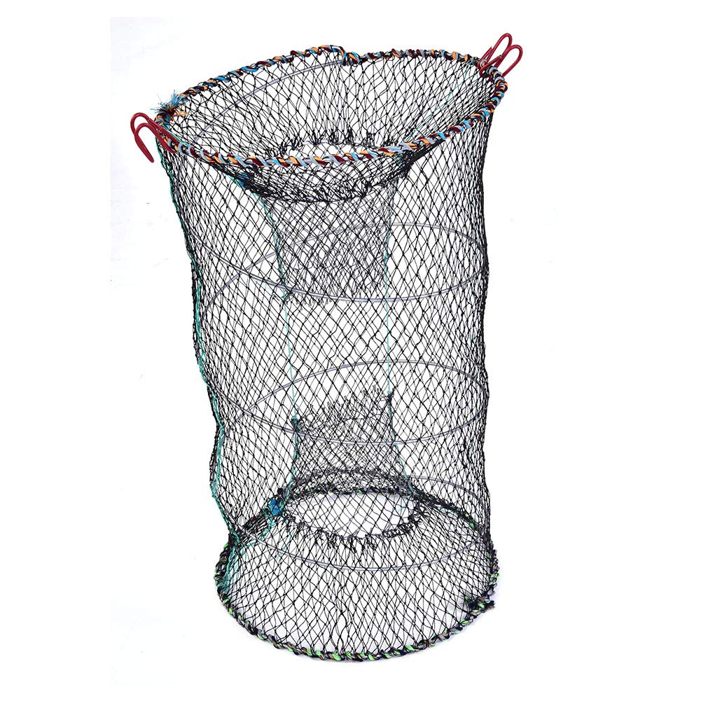 Foldable Lobster Crayfish Crab Crawfish Shrimp Fish Trap Cage Fishing Net for Fishing Enthusiasts Nylon Black 25cm (Diameter 25cm)