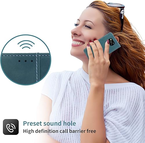 Miniatura 6 de Funda con tapa para Xiaomi Poco X3 Pro, cuero vegano premium, cierre magnético, con soporte para tarjetas y 4 tarjeteros