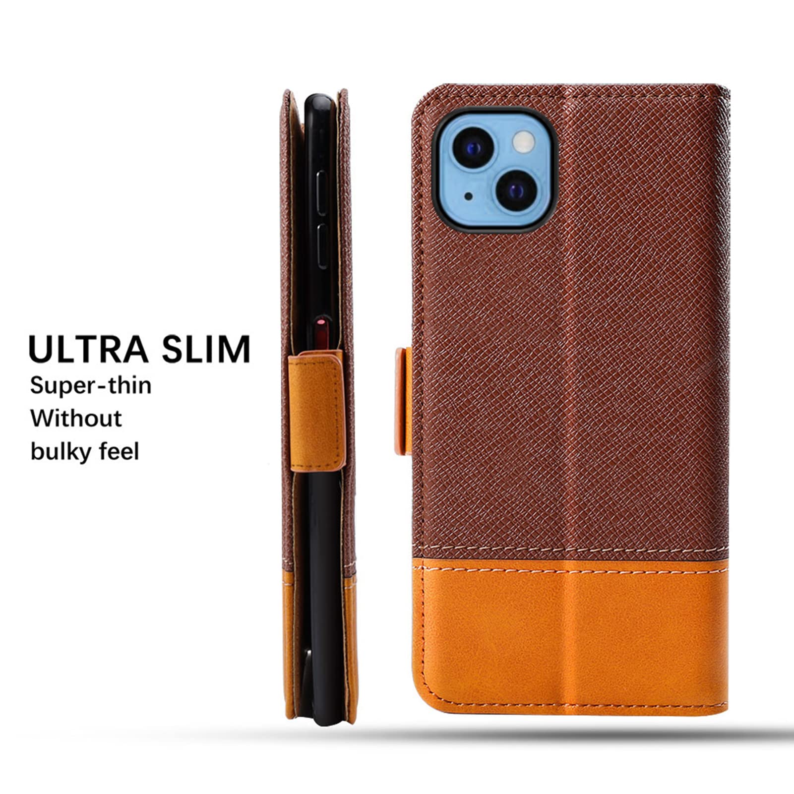 Custodia A Portafoglio Per IPhone 13 Mini In Pelle Vintage Blu - Cover A Libro Con Supporto E 3 Slot Carte - 3