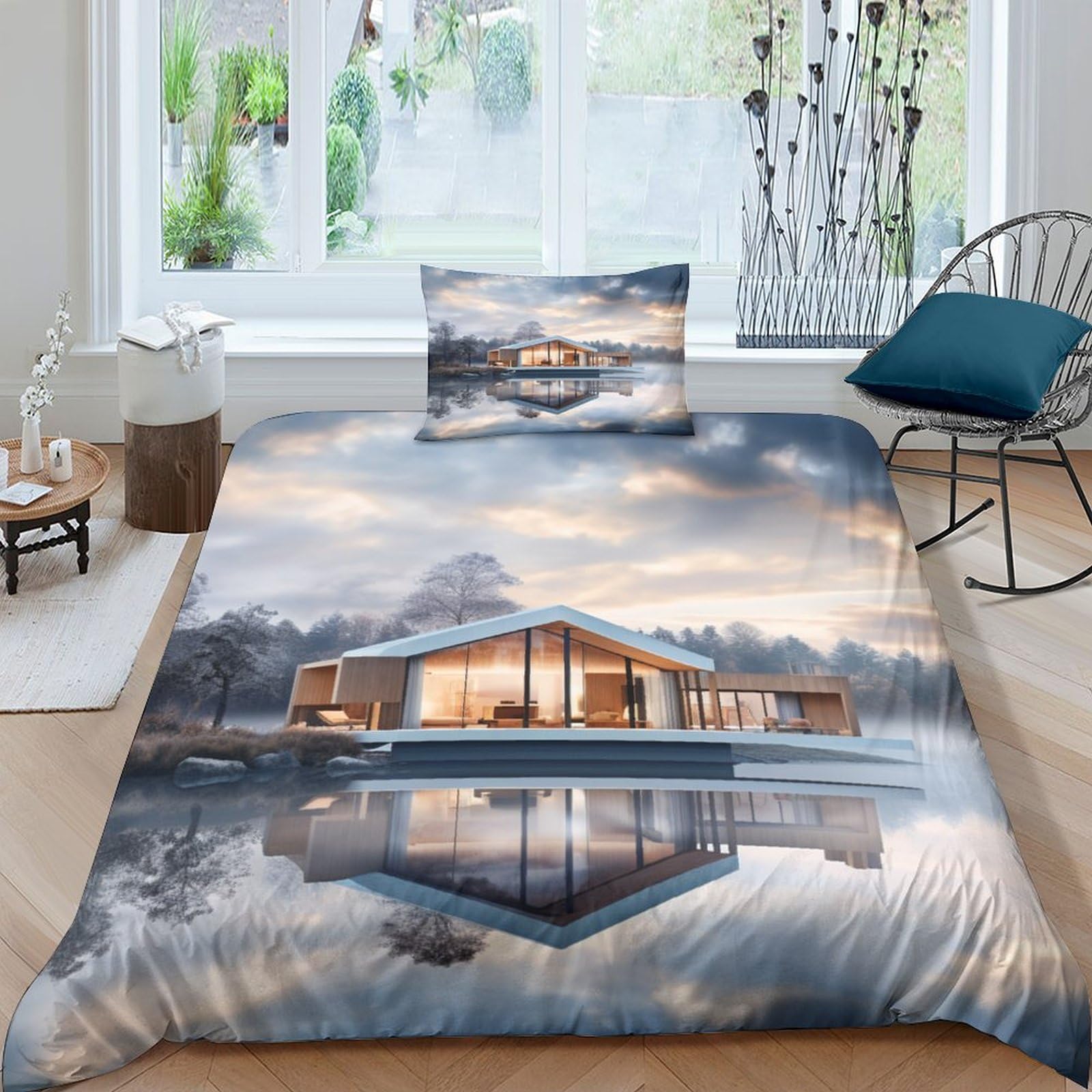 Housse de couette imprimée 3D bâtiment pour sublimer la chambre des adultes et enfants