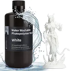 ELEGOO Resina lavável para impressora 3D Branco 1KG - Resina de fotopolímero padrão de cura UV 405nm para impressão 3D LCD/MSLA/DLP