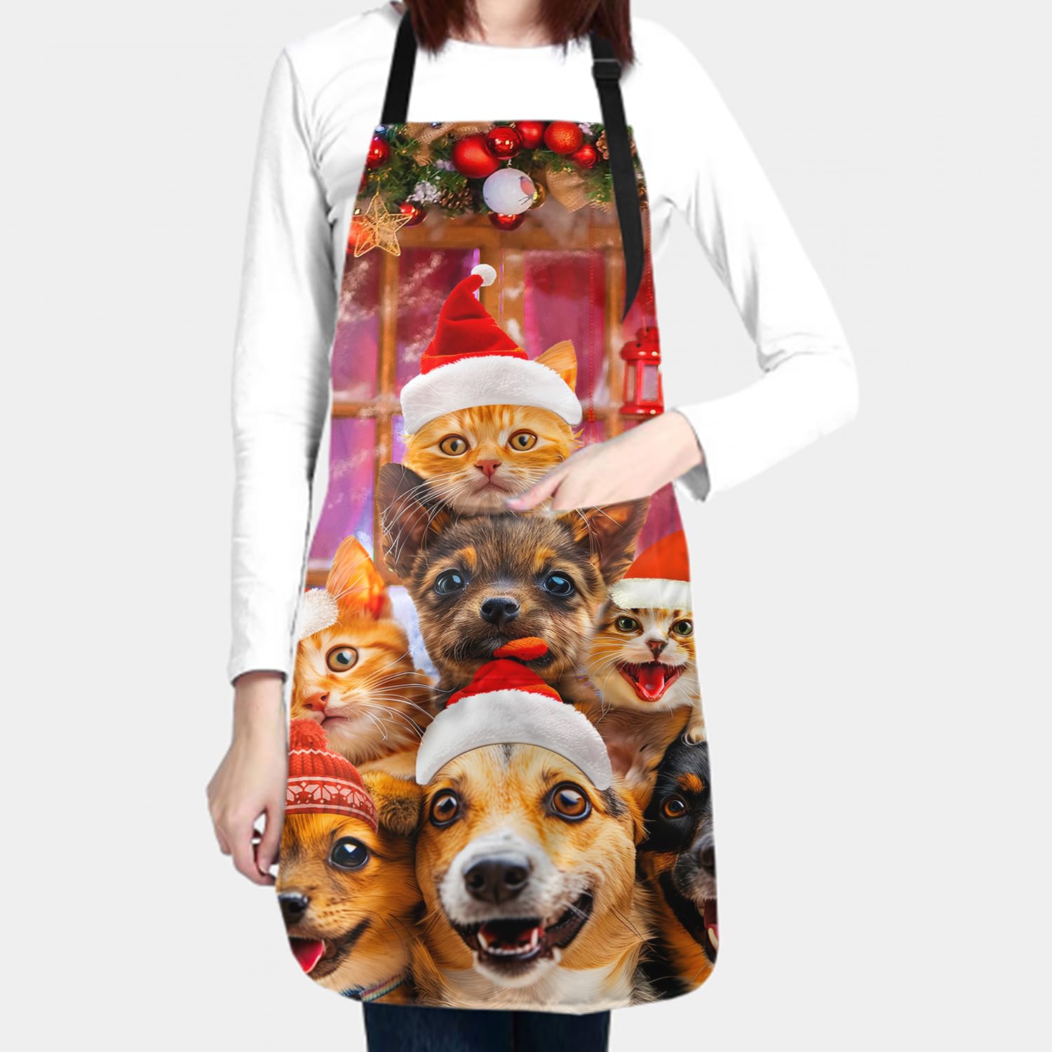 Giwawa Delantal unisex para adultos, impermeable, resistente a las manchas, con 2 bolsillos, para barbacoa, parrilla, pintura