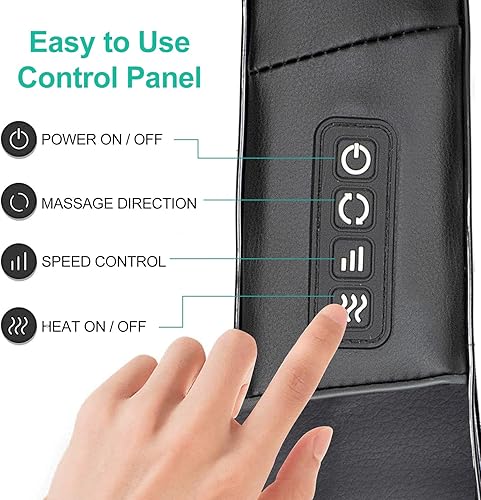 Miniatura 5 de Medcursor Masajeador de cuello, masajeador eléctrico portátil de cuello y espalda con calor, almohada de amasamiento 3D de tejido profundo para