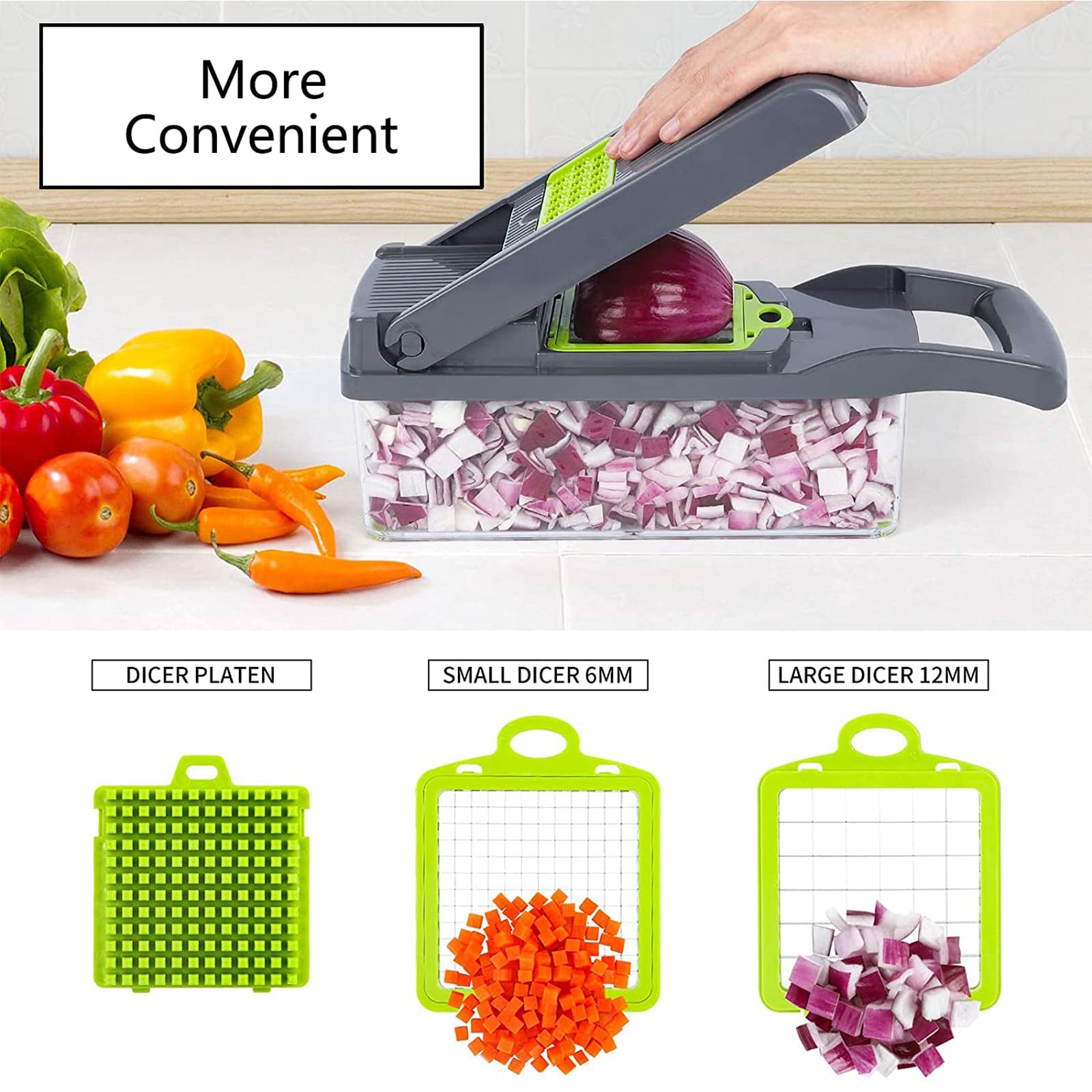 Amazon | 野菜チョッパー、13イン1野菜カッター、大型容器付き、多機能