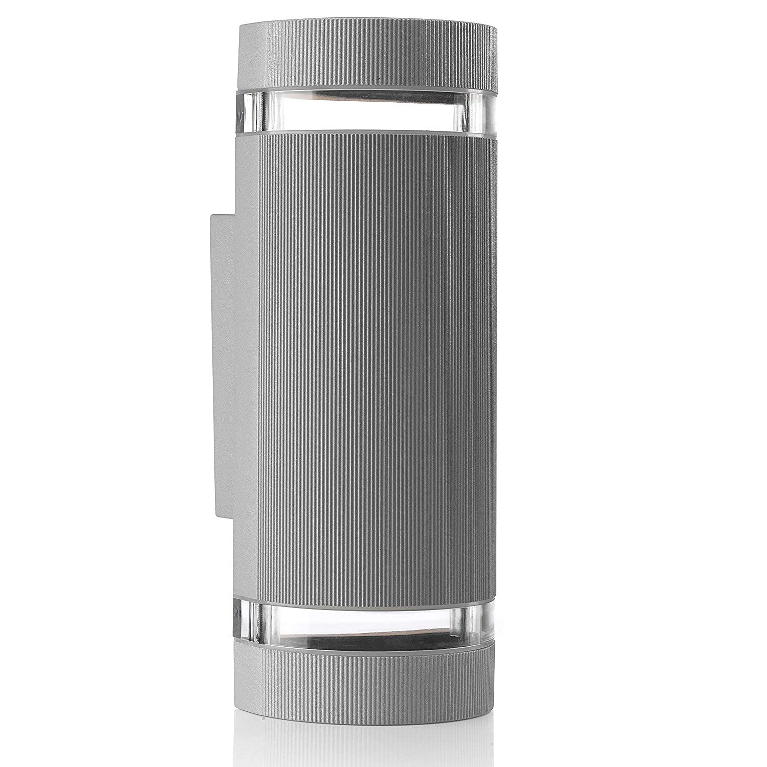 Auraglow Silver Indoor/Outdoor Double Up & Down Wall Light (Fitting Only, )