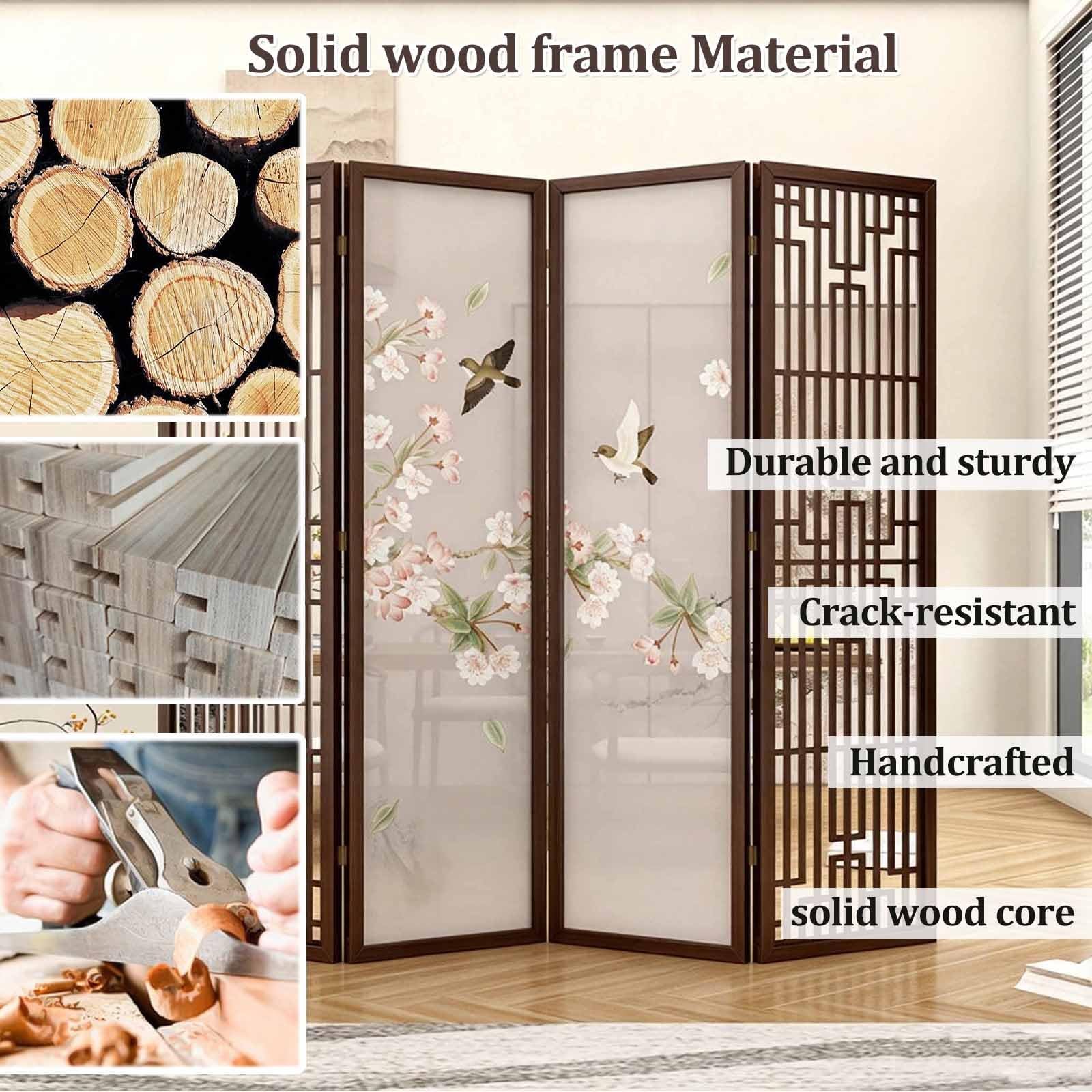 Paravent Pliable, séparateur de pièce en Bois Japonais