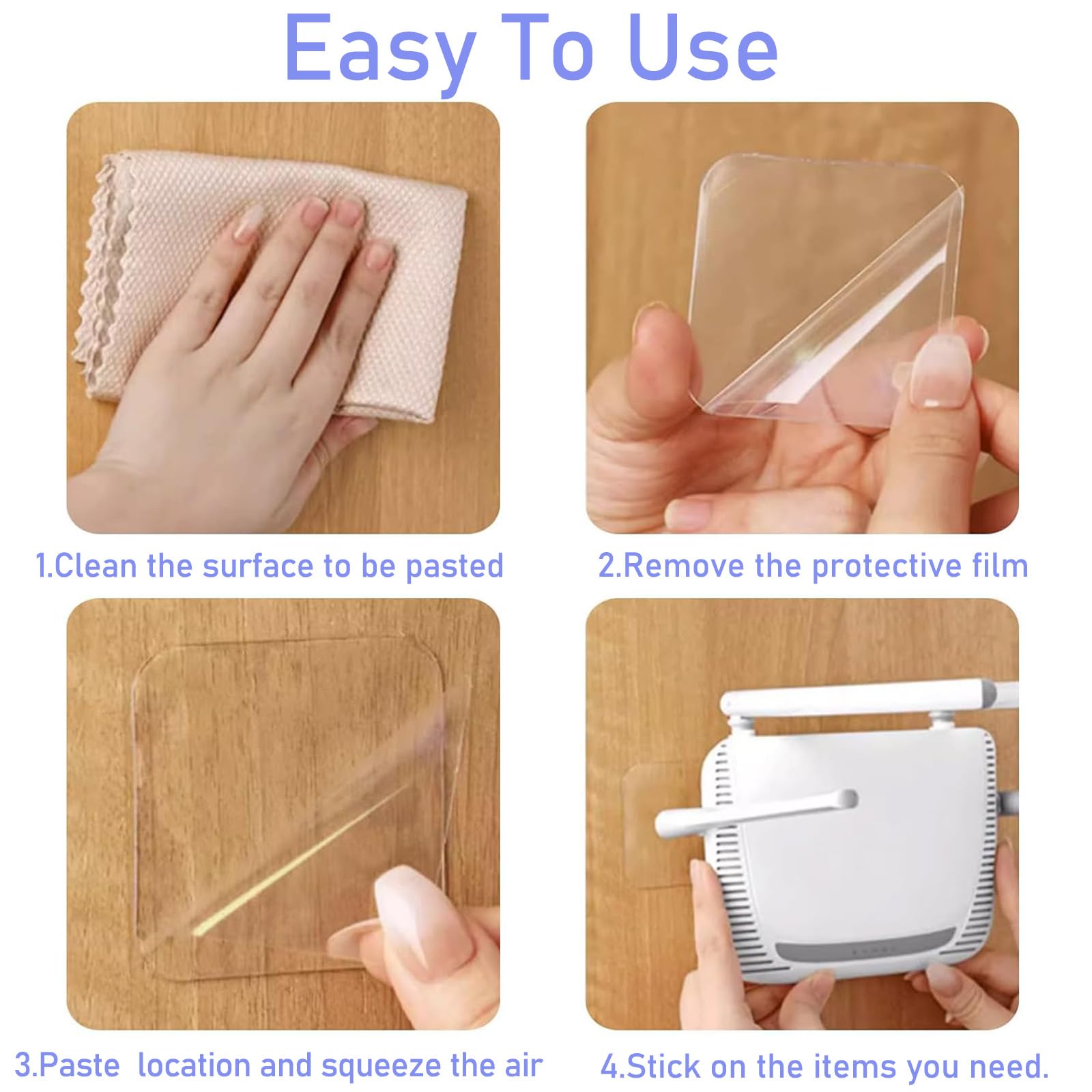 90Pcs Clear Double Sided Sticky Pads Heavy Duty - Image 3