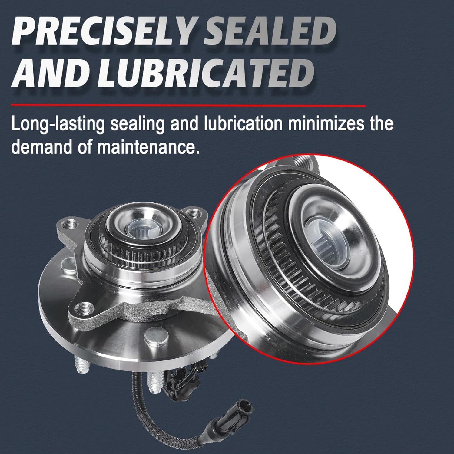 ALLCOMBO [4WD 6-Lug w/ABS] Front Wheel Bearing Hub Assembly for 2009 2010 Ford F-150, Driver or Passenger Side Replacement, 515119