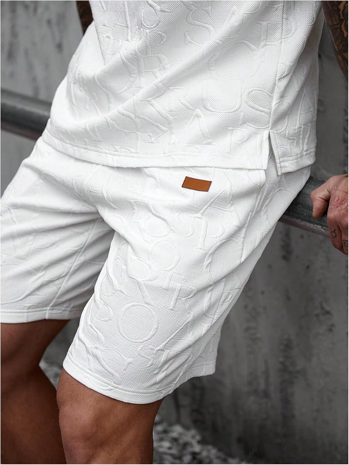 SOLY HUX Men's 2 Piece Summer Outfits Letter Short Sleeve T Shirt Tops and Shorts Set Tracksuit - Image 4