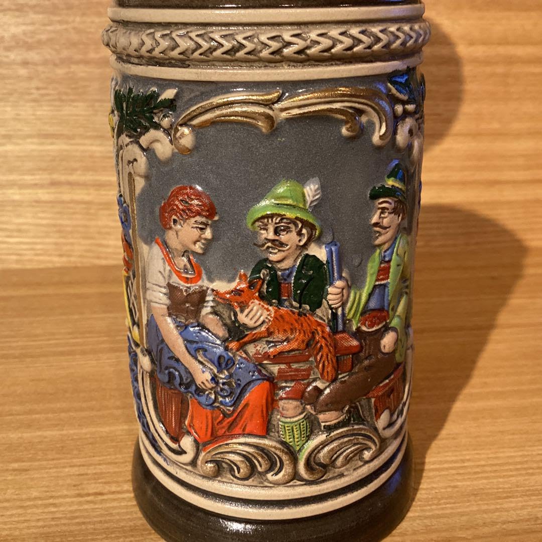 ビールマグ 2個セット 陶器製 エンブレム付き ビールマグ 2個セット 陶器製 エンブレム付き ビールマグ 2個