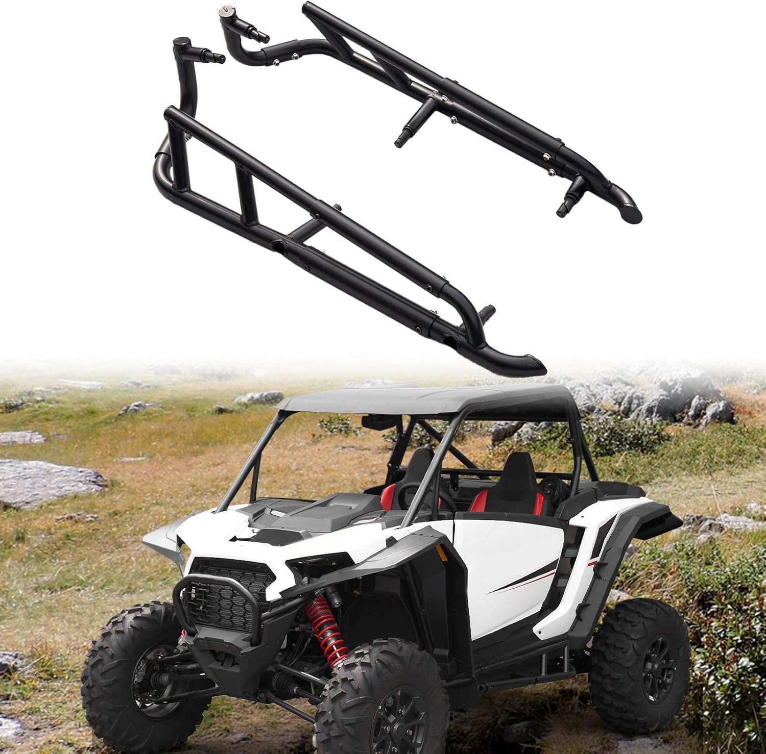 HAKA TOUGH Nerf Bars Rock Sliders for Polaris RZR XP 1000 Accessories 2024+, Heavy Duty Steel Side Step Tree Kicker Side Bumper Protector for Polaris RZR XP 1000 2024 2025+, 2 Seater