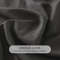 Vista 5 de PANDATEX 55% Bambú 45% algodón lino texturizado juego de sábanas para cama Individual, matrimonial Queen King