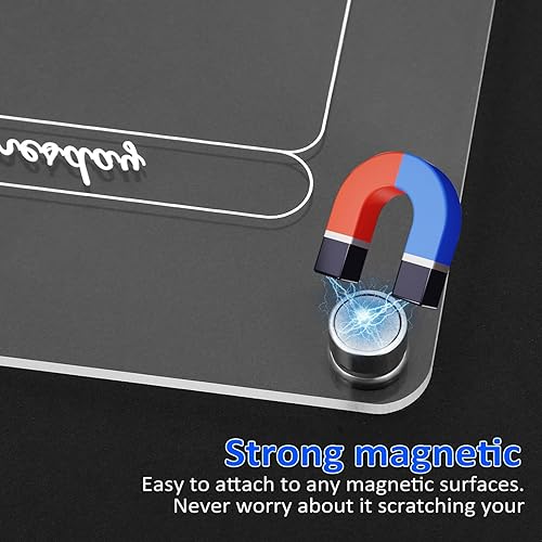 Miniatura 2 de NUOBESTY Tabla de calendario para nevera, 2 unidades, calendario magnético transparente para refrigerador, pizarra blanca semanal con marcadores,