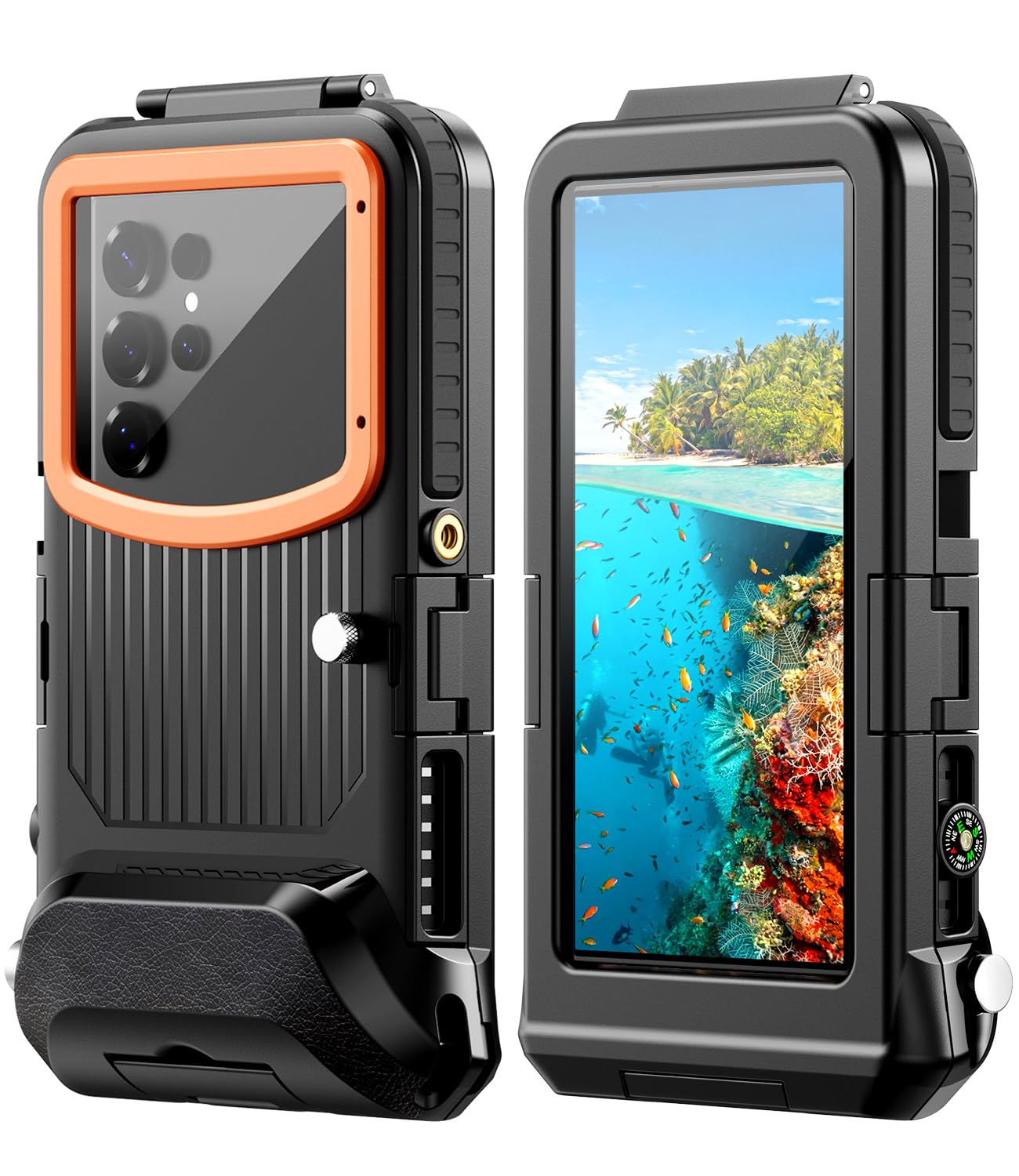 Unterwasser-Handyhülle für Samsung Galaxy S26, S25, S24 Ultra, 15 m, Schnorcheln, Tauchen, wasserdichtes Gehäuse unter Wasser, Foto und Video für Samsung Motorola Redmi (rechte Seite