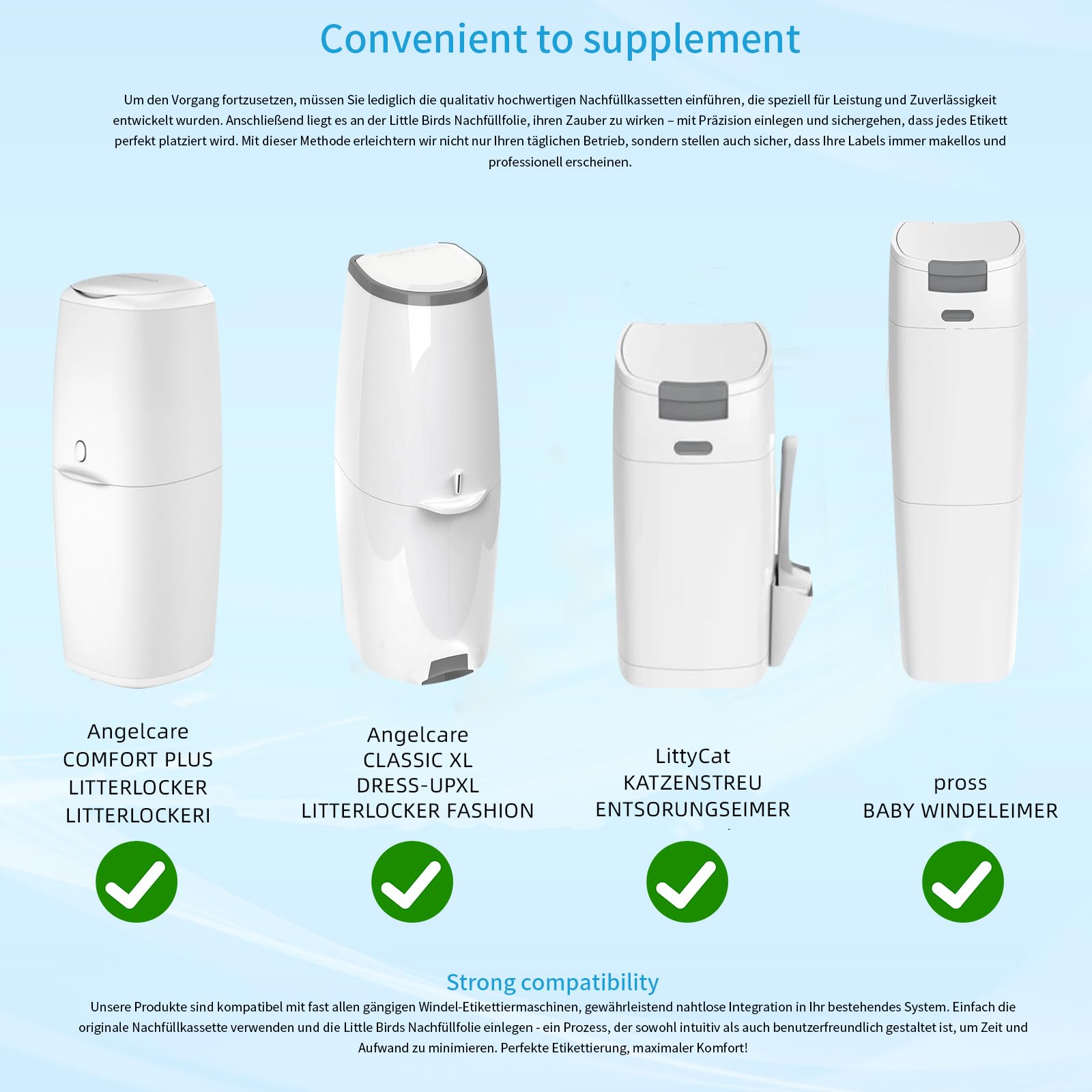 10 Contenedor de Pañales, Papelera Pañales Bebe, Para Tommee Tippee Recambios, Contenedor Pañales, Compatible con todos para Sangenic Tec para Simplee Sangenic para Twist & Click(verde)