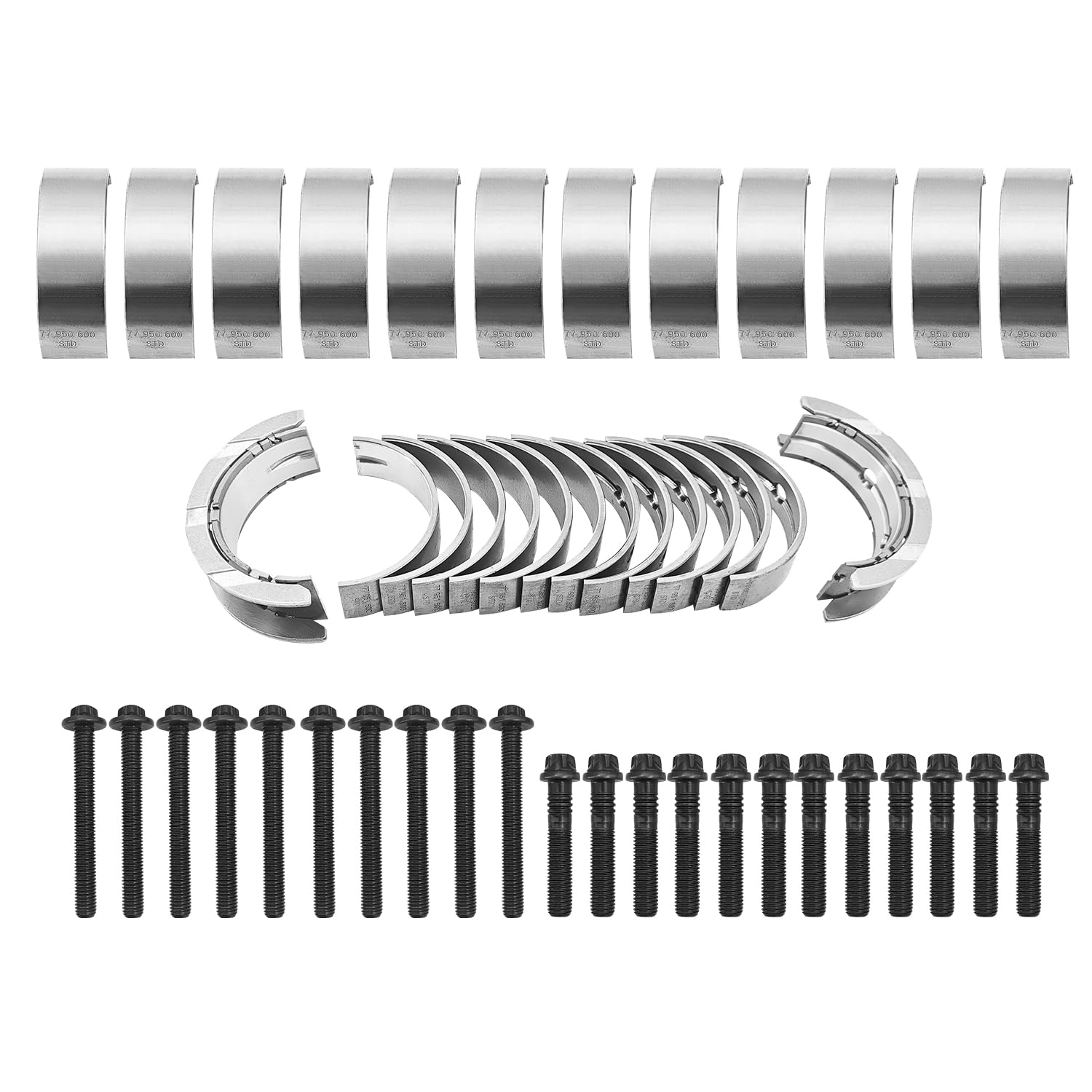 77952600 Pleuellager und 77953600 Hauptlager mit Schrauben für N57D30 Motoren Kompatibel mit BMW 3er 330d 335d 4er 430d 5er 530d 535d X3 X5 X6 xDrive 30d 40d
