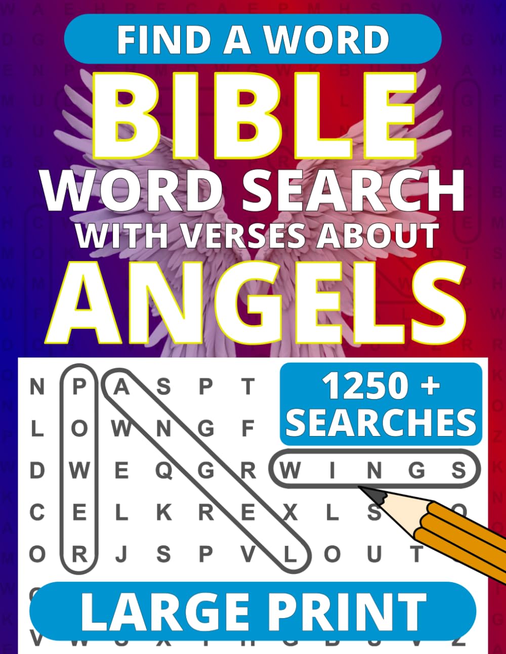 Bible Word Search Large Print: with Verses on Angels (Large Print Bible Word Searches)