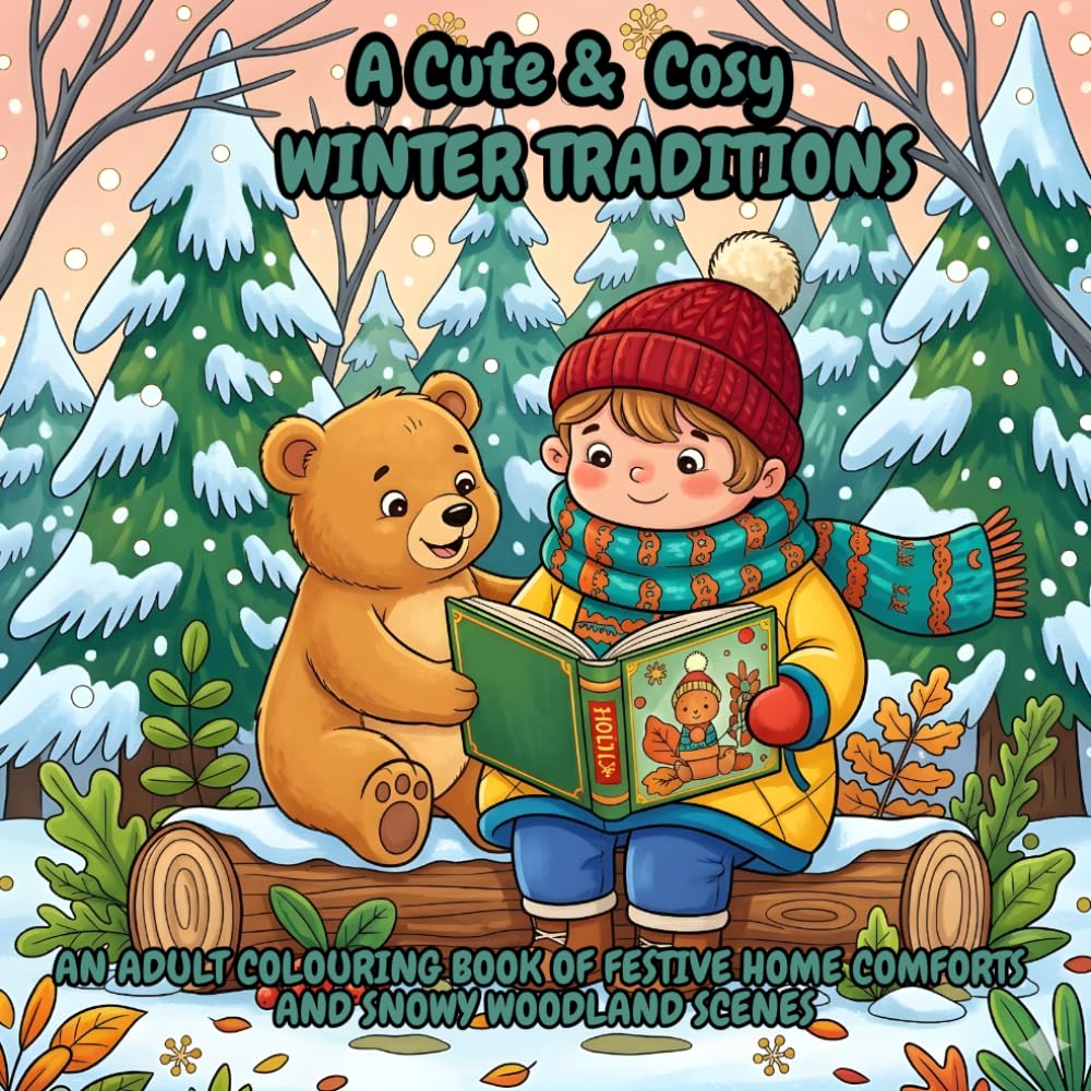 Cute & Cosy Winter Traditions: An Adult Colouring Book of Festive Home Comforts and Snowy Woodland Scenes
