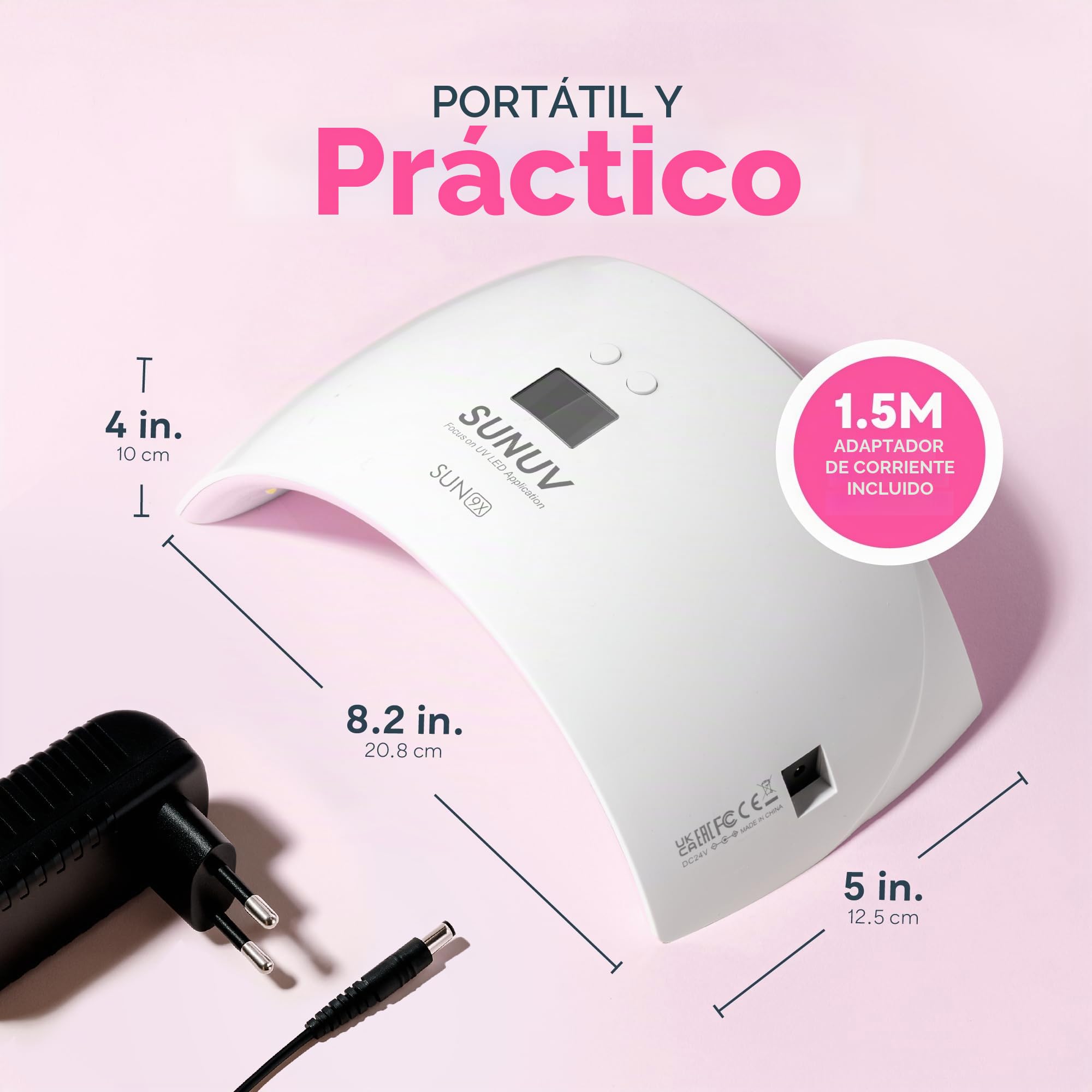 Secador de uñas LED UV SUNUV, lámpara de para uñas de gel, lámpara UV LED de uñas de 30s/60s, temporizador de infrarrojos, para manicura y pedicura, para manicura y salón de belleza
